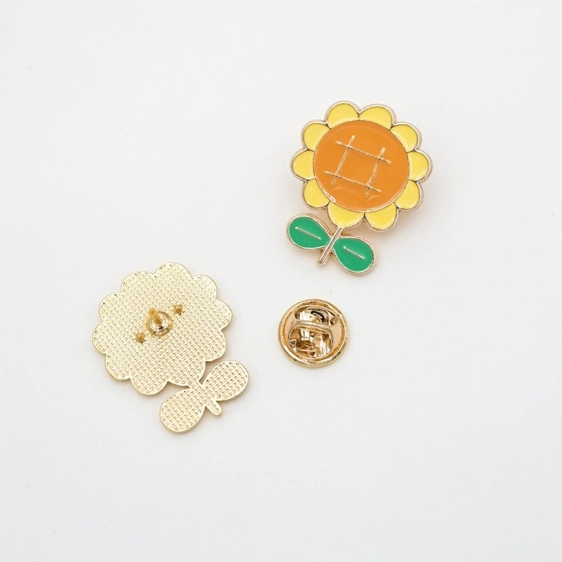 Gamtelightpe Lot de 6 Broches Le tournesol en Émail Dessin Animé,Pins Badge pour Vêtements Écharpe Robe pour Femme Homme Cadeau pour Noël