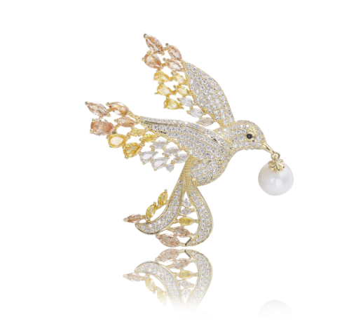 GamTelightpe Broche hummingbird zircon brillant Broche pour Femmes et Hommes Cadeaux pour Jour de l'an La couleur violette