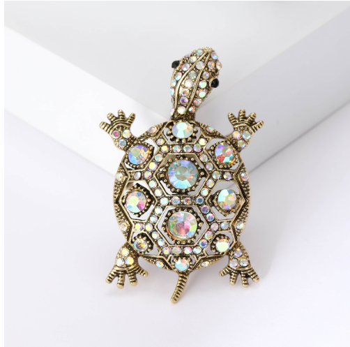 GamTelightpe Broche Tortue Rétro en strass épingle Créative Personnalisée en forme d'animal Accessoires pour Vêtements et Sac        