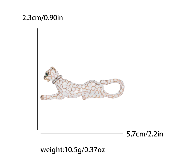 GamTelightpe Broche Léopard en émail Noir et Blanc Accessoires pour Hommes et Femmes 