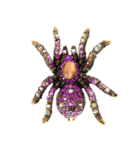 GamTelightpe Glänzende Ziron Vintage Spinne brosche Cartoon Brosche Abzeichen Kleidung Pin Halloween
