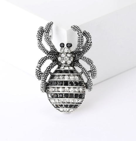 GamTelightpe Broche Rétro Prunk en Forme d'araignée Broche Personnalisée en Alliage de strass pour costume pour Femmes et Hommes à la mode