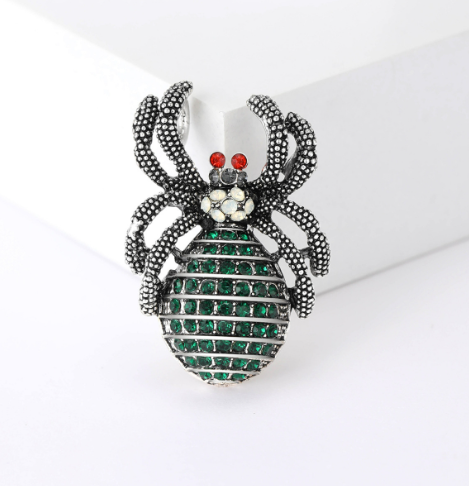 GamTelightpe Broche Rétro Prunk en Forme d'araignée Broche Personnalisée en Alliage de strass pour costume pour Femmes et Hommes à la mode