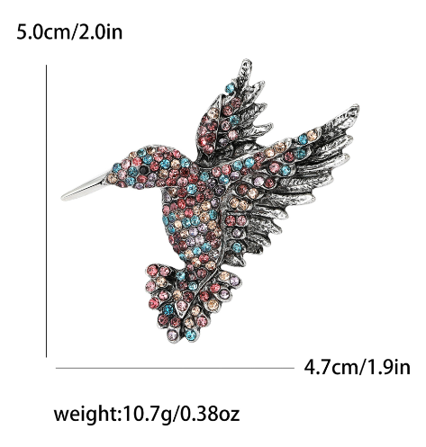 GamTelightpe Broche hummingbird zircon brillant Broche pour Femmes et Hommes Cadeaux pour Jour de l'an La couleur violette