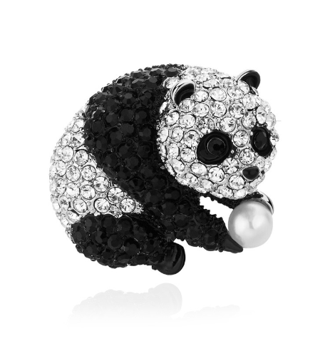 GamTelightpe Broche Panda Zircon Brillante Épingle pour Vêtements Écharpe Robe pour Femmes et Hommes Cadeaux pour Noël